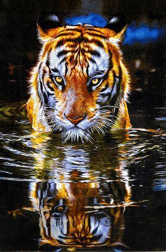 Tiger tableau rug 3