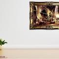 Historical copper bazar pictorial carpet on wall